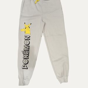 Kids' Light Gray Pikachu Pokemon Jogger Sweatpants NEW